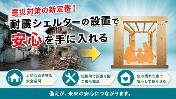 【岐阜市の耐震シェルター施工店】南海トラフ地震に備える、命を守る一部屋づくり